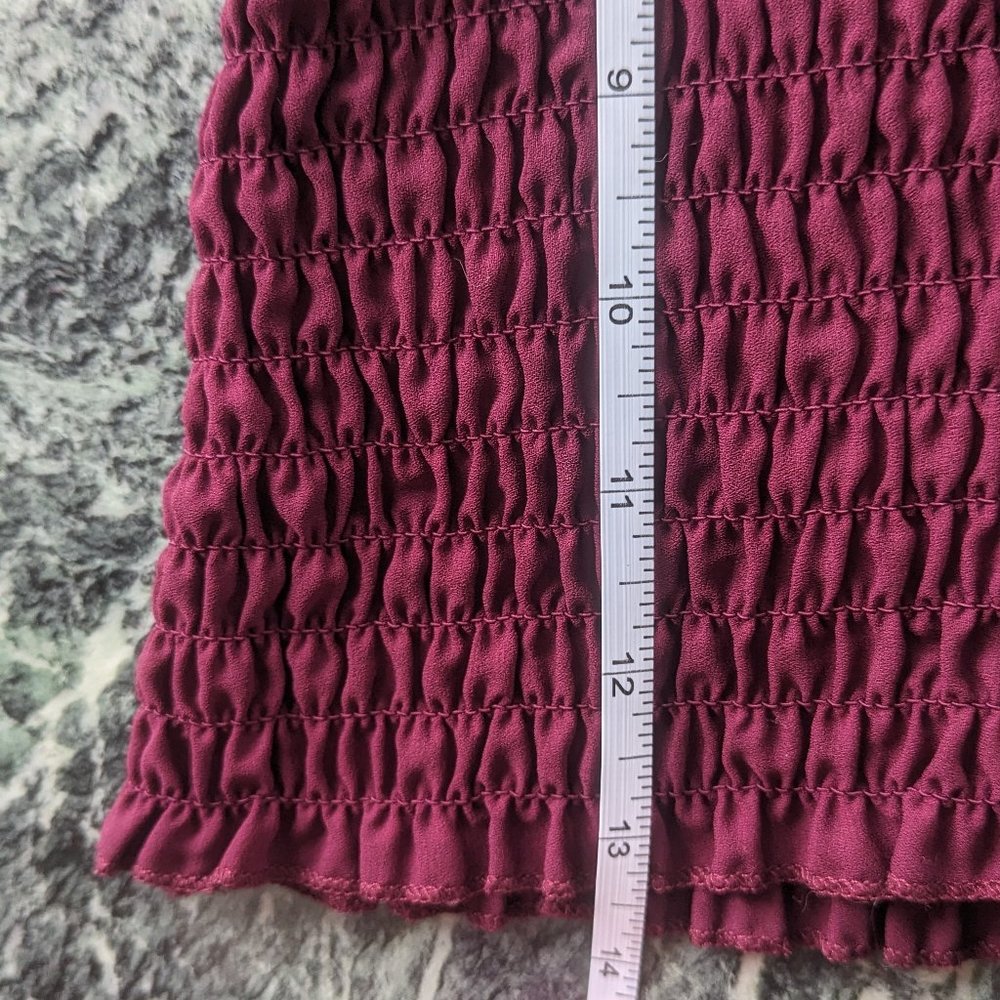 Ambiance Size L Burgundy Crop Off-the-Shoulder Top - Picture 10 of 12